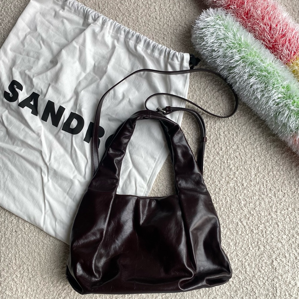 Sandro small shiny leather bag